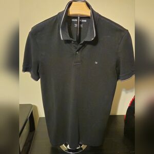 Calvin Klein Men's Black Polo Shirt Size Small